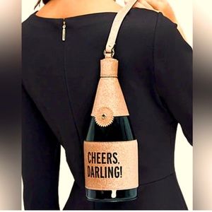 Kate Spade Cheers Darling Champagne Bottle 🍾 Wristlet Bag New Year’s Eve bag!